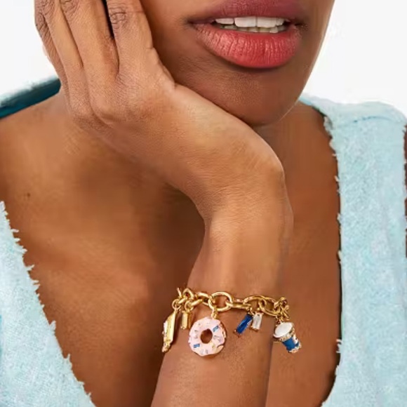$169 Kate Spade Coffee Shop Donut Charm Bracelet - Picture 5 of 6